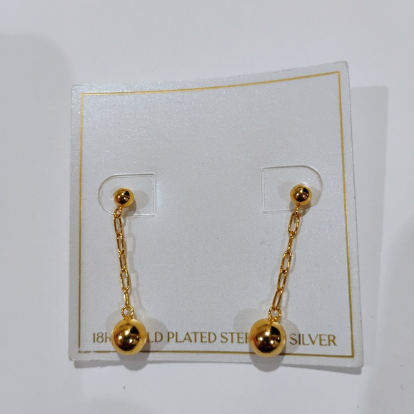 Jewelry - Gold Plated Sterling Silver Drop Earrings